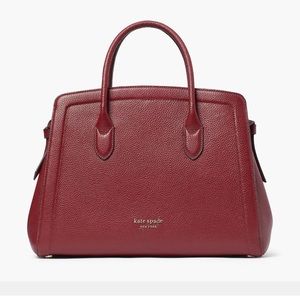 ✨NWT Kate Spade large Knott pebbled leather satchel in Grenache✨